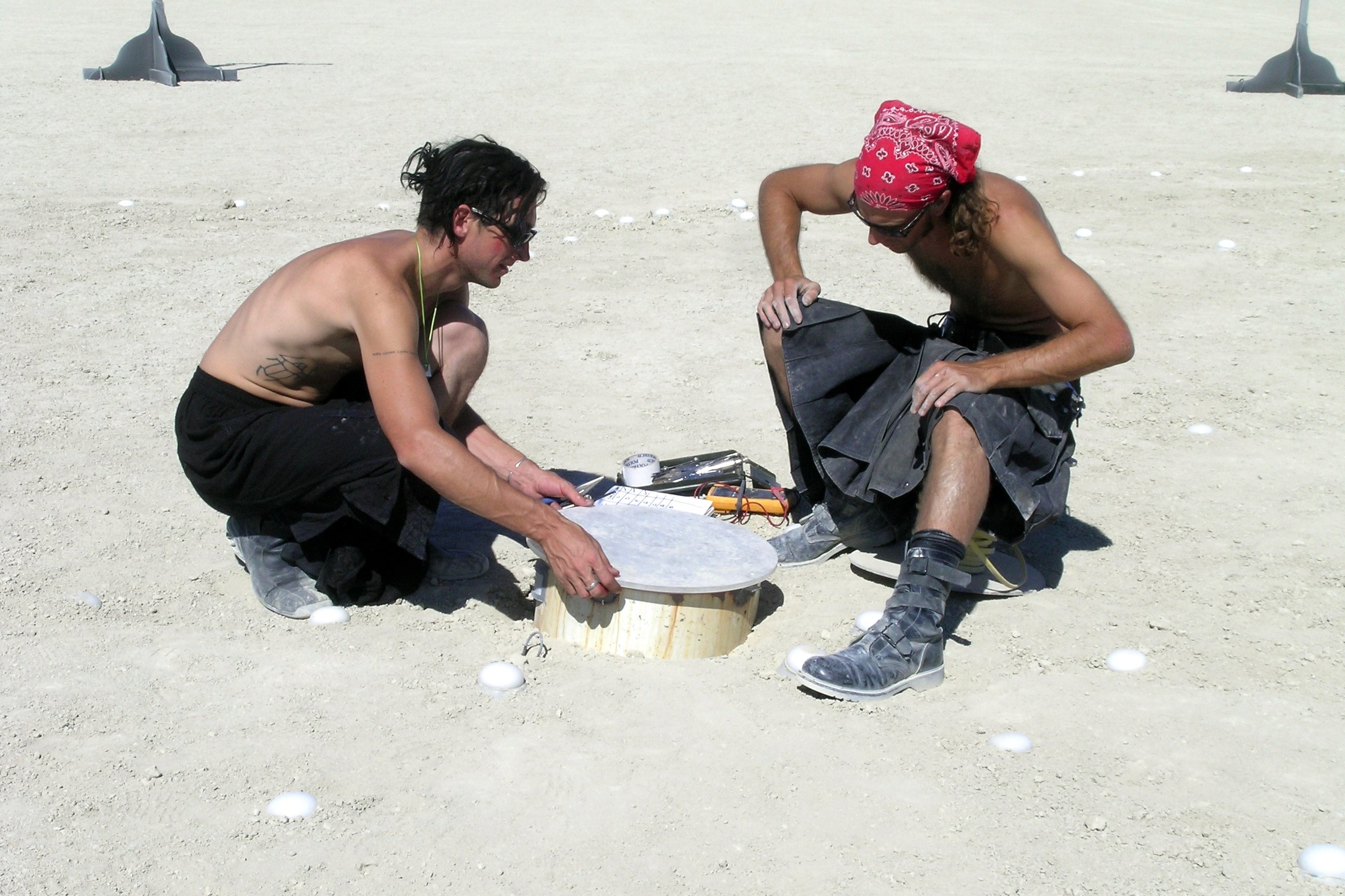 Ryan and Cris place an activation disc for SoLA.